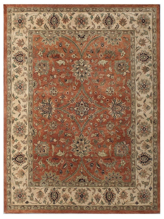The Ambiente 281 Red Brown Empire Traditional Hand Tufted Wool Rugs