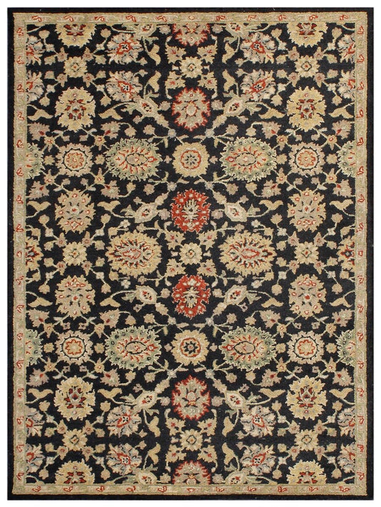 The Ambiente 283_black Ivory Empire Floral Hand Tufted Wool Rugs