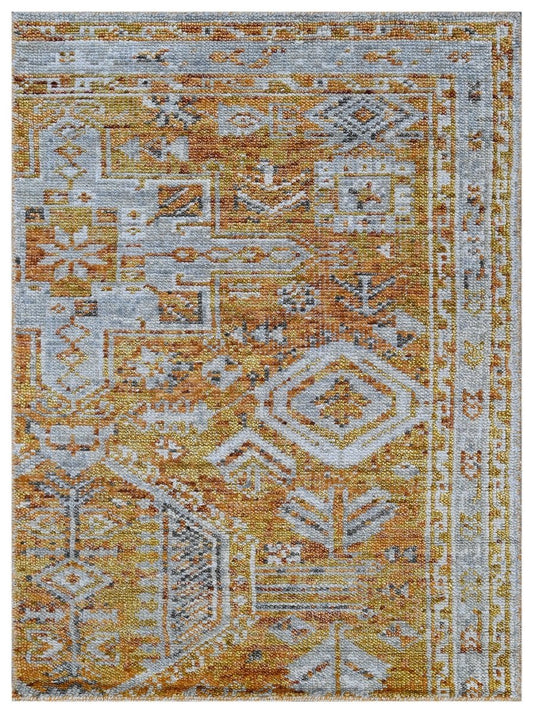 The Ambiente 665_mustard Classic Tribal Hand Knotted Wool Rugs