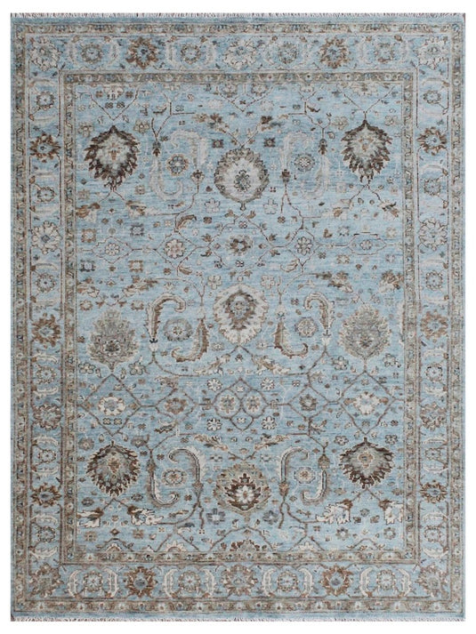 The Ambiente Agr_1 Sky Blue Bamboo Silk Hand Knotted Rugs