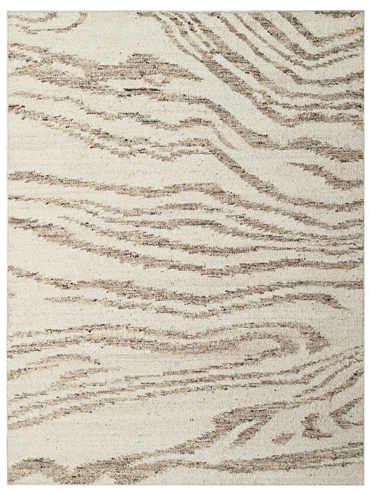 The Ambiente Ari_18 White Beige Bamboo Silk Hand Knotted Rugs