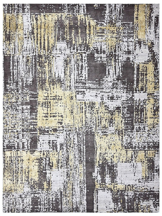 The Ambiente Atl_07 Beige Bamboo Silk Hand Knotted Rugs