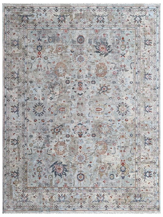 The Ambiente Bc_163 Ox Stone Baroque Traditional Floral Hand Knotted Wool Rugs