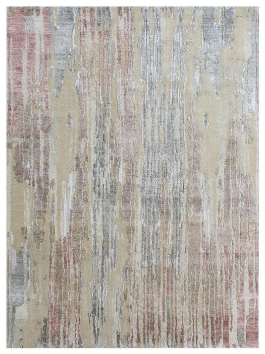 The Ambiente Cori_04 Camel Hand Knotted Wool And Bamboo Silk Rugs And Carpet