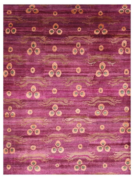 The Ambiente Db_100 Red Transitional Hand Knotted Sari Silk Rugs