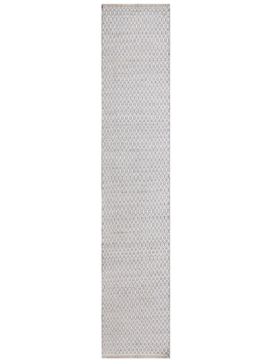 The Ambiente Dd_01 Fog Rhythm Geometric Textured Flat Weave Wool Rugs