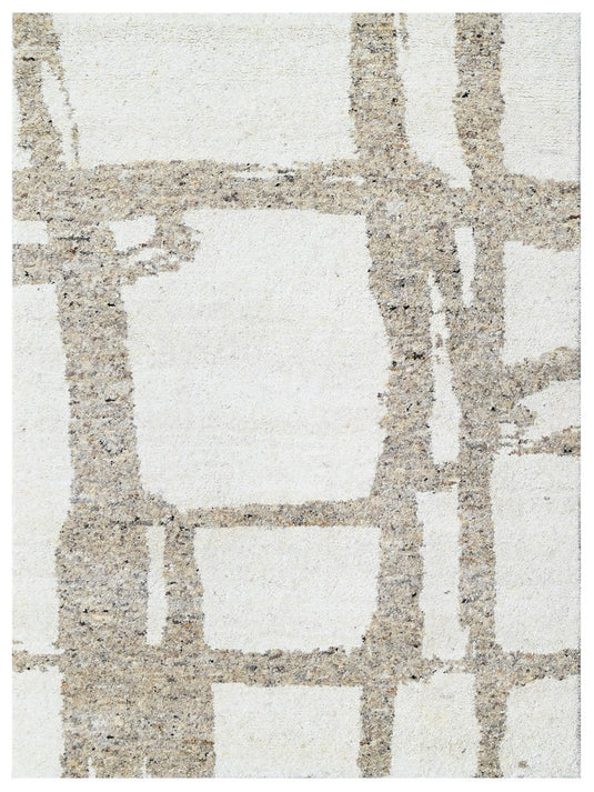The Ambiente Du_27 Beige Bamboo Silk Hand Knotted Rugs