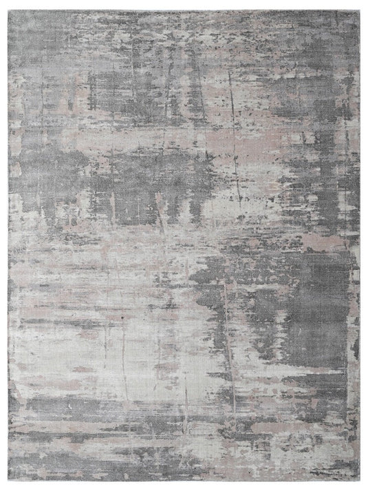 The Ambiente El_102 Lavender Evelyn Modern Handloom Wool &amp; Bamboo Silk Rugs