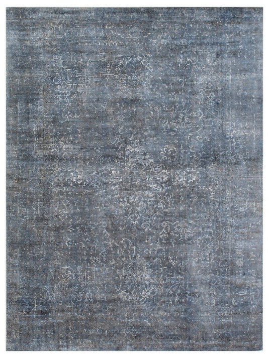 The Ambiente Elj_56 Navy Blue Bamboo Silk Hand Knotted Rugs
