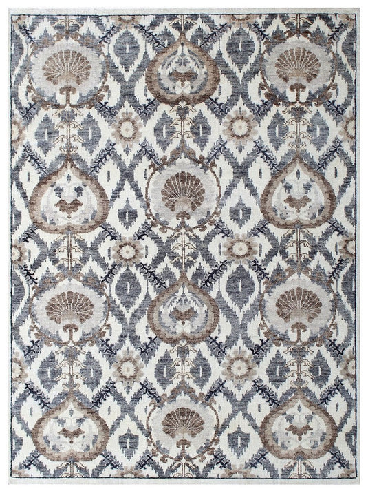 The Ambiente HP_137 Beige Brown Bamboo Silk Hand Knotted Rugs