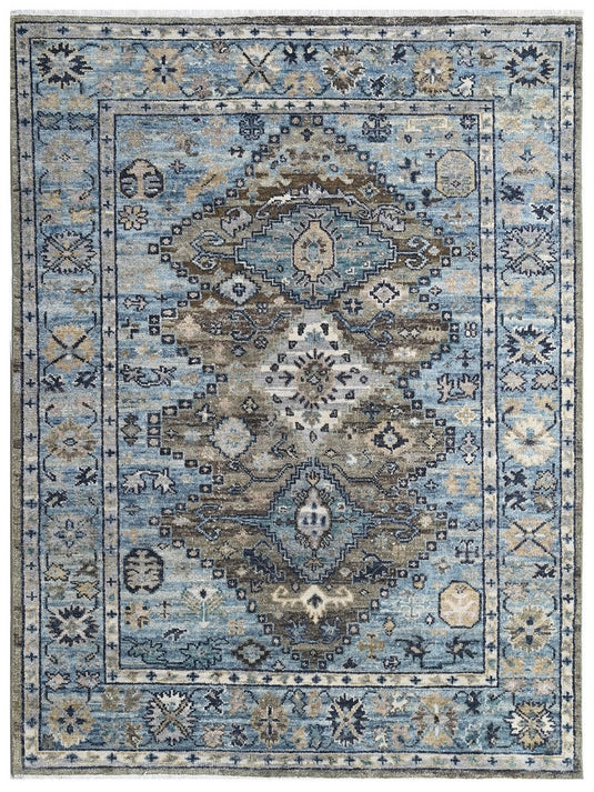 The Ambiente HP_141 Lt.sage M.sage Traditional Wool Hand Knotted Classic Rugs