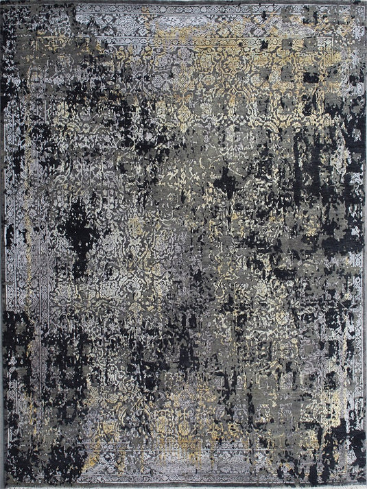 The Ambiente Abt_05 Beige Red Bamboo Silk Hand Knotted Rugs