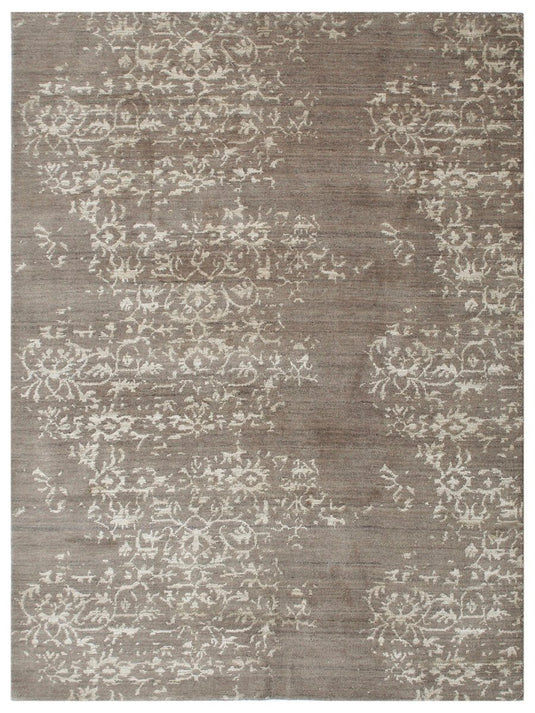 The Ambiente MD_831 Grey Vivien Transitional Handloom Wool &amp; Bamboo Silk Rugs