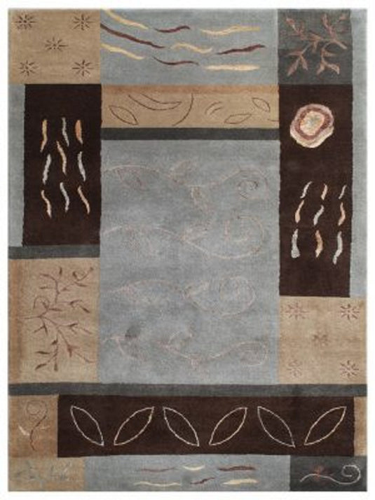 The Ambiente M_40 Blue Modernist Hand Tufted Wool Rugs