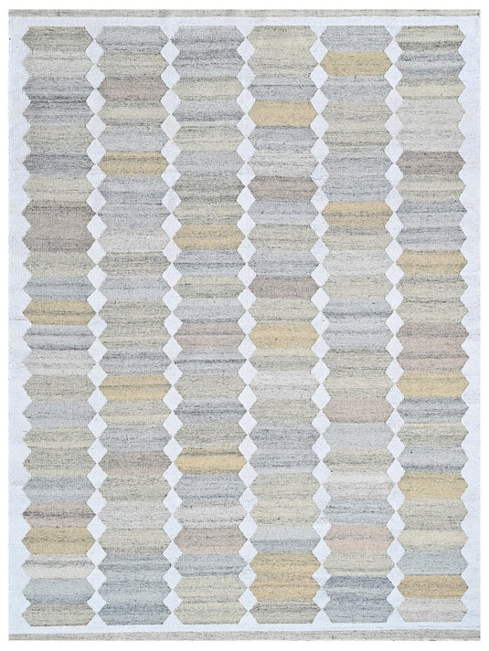 The Ambiente 294 Red Ivory Bamboo Silk Hand Knotted Rugs