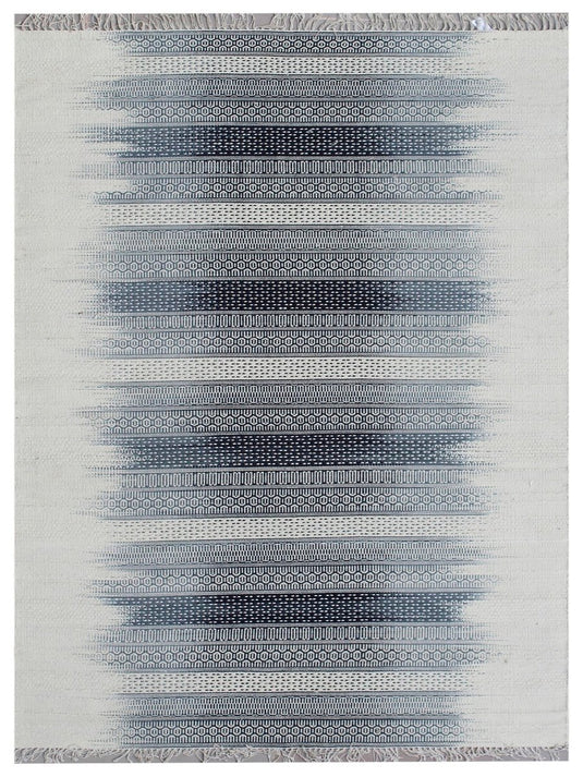The Ambiente Pd_21 White Rhythm Modern Flat Weave Wool Rugs