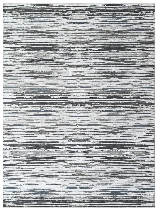 The Ambiente Rd_103 D.grey Modern Hand Knotted Wool &amp; Bamboo Silk Rugs