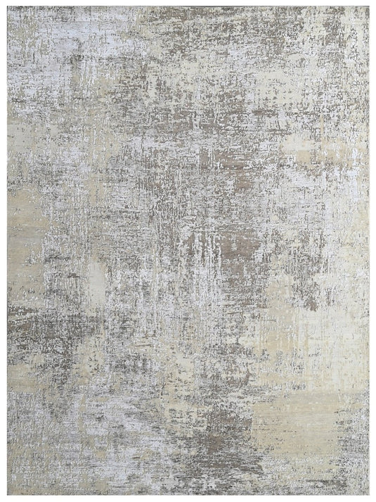 The Ambiente Rr_26 M Purple Ricard Modern Geometric Hand Knotted Bamboo Silk Rugs
