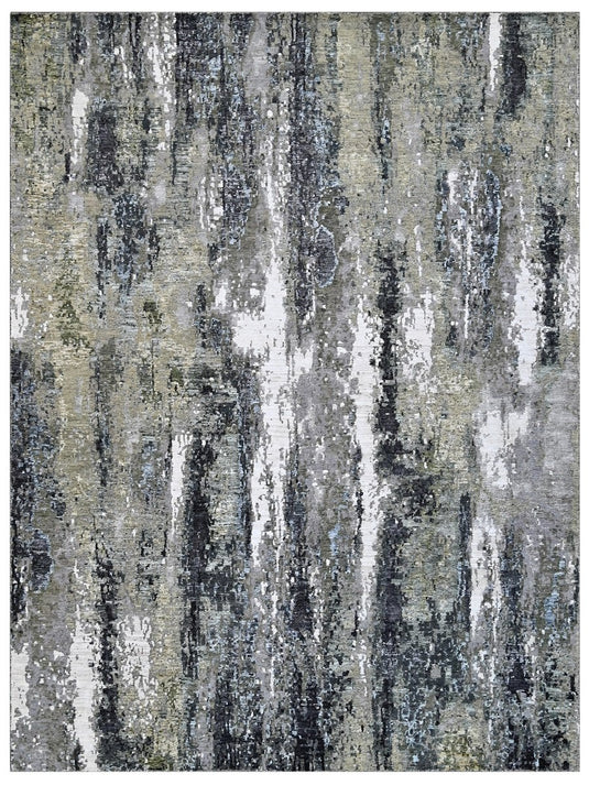 The Ambiente Fl_54 Grey Multi Bamboo Silk Hand Knotted Rugs