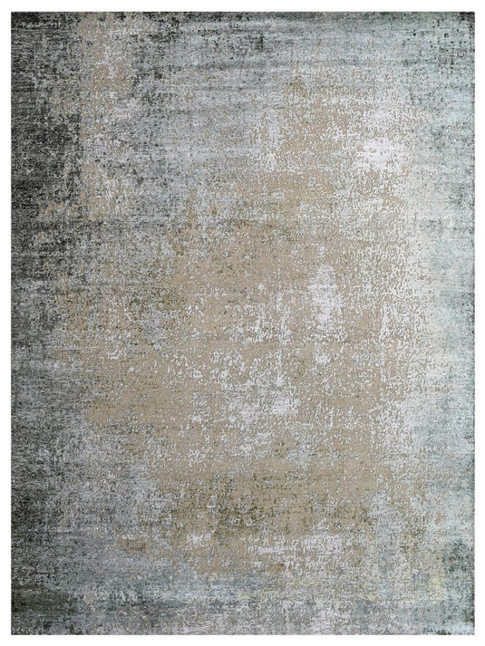 The Ambiente Rd_60 Beige Green Bamboo Silk Hand Knotted Rugs
