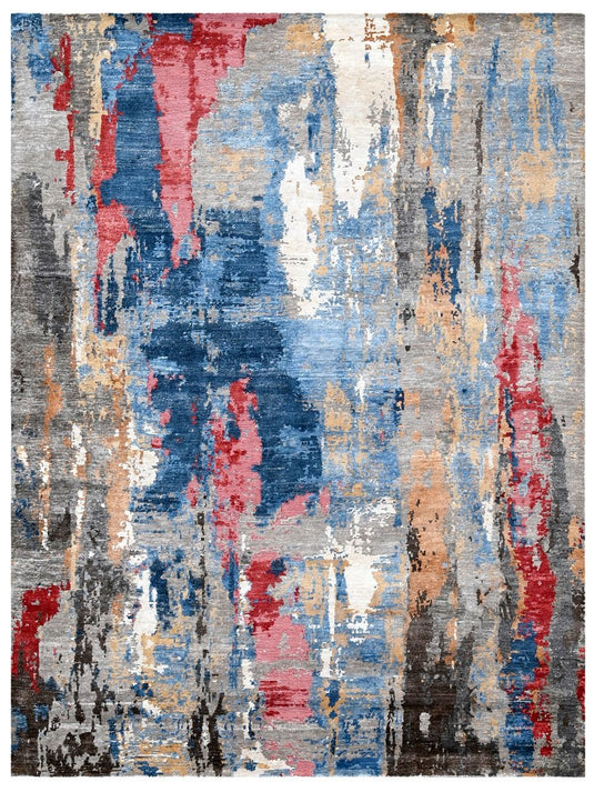 The Ambiente Rn_178 Brown Multi Bamboo Silk Hand Knotted Rugs