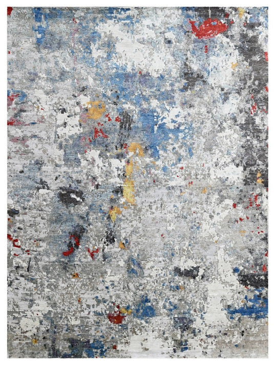 The Ambiente Zr_253 Silver Bamboo Silk Hand Knotted Rugs