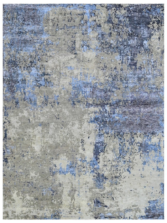 The Ambiente Rn_75 Wbm Monsoon Modern Hand Knotted Wool &amp; Bamboo Silk Rugs