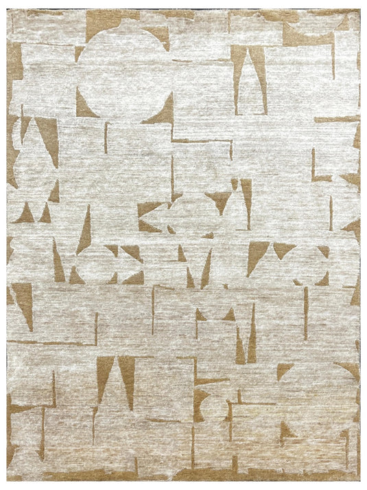 The Ambiente Rnta_1 Beige Bamboo Silk Hand Knotted Rugs