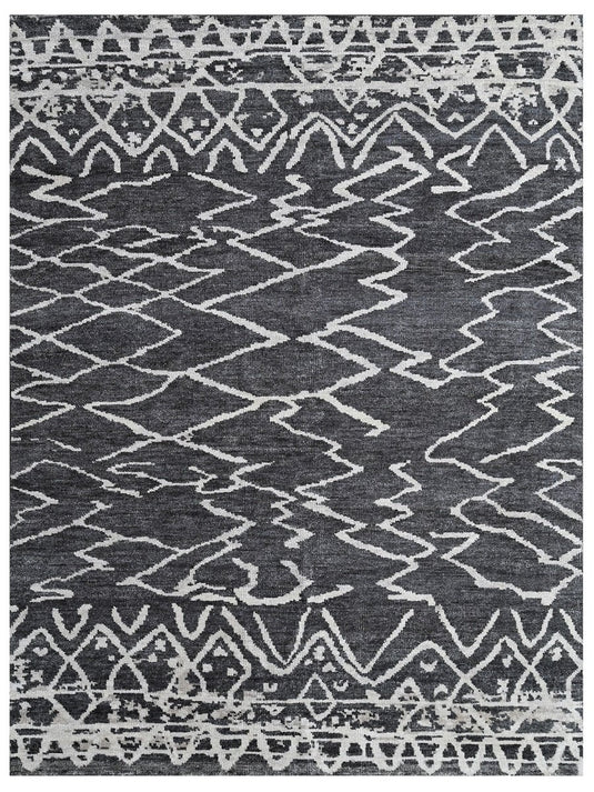 The Ambiente Tr_148 Rust Brown Bamboo Silk Hand Knotted Rugs