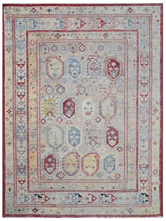 The Ambiente Rz HP_53 Camel Multi Classics Tribal Floral Hand Knotted Wool Rugs