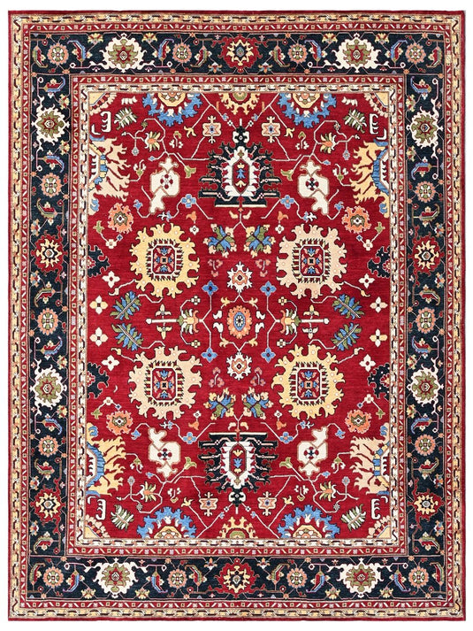 The Ambiente Sf_01 Red Black Bamboo Silk Hand Knotted Rugs
