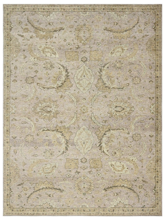 The Ambiente Sun_03 Sand Elegance Floral Hand Knotted Wool Rugs