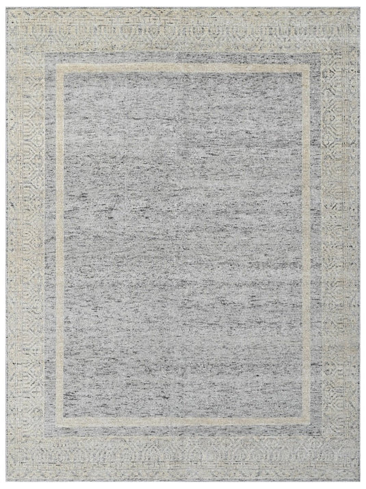 The Ambiente Sun_22 Grey Elegance Traditional Floral Hand Knotted Wool Rugs