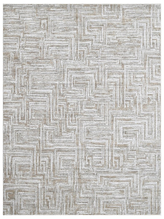 The Ambiente Vny_164 Taupe Natural Bamboo Silk Hand Knotted Rugs