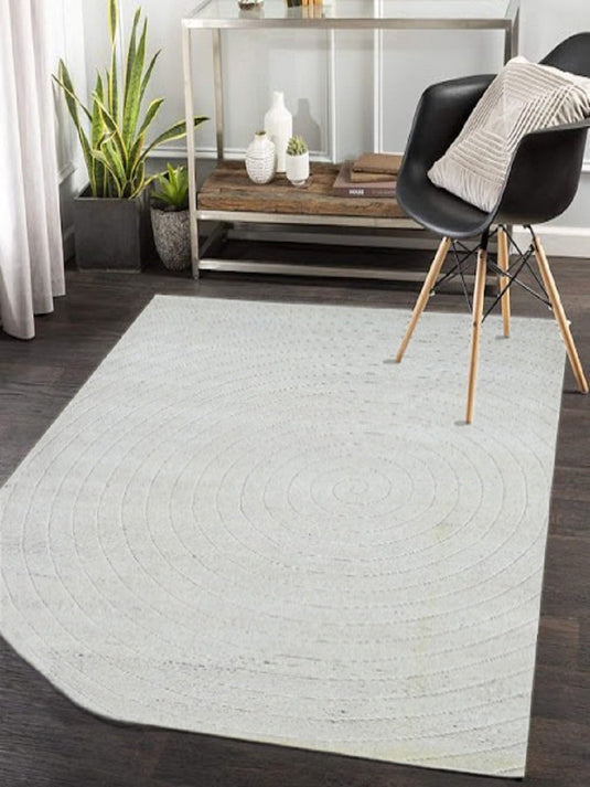 The Ambiente Plain_tuf Ivory Modernist Geometric Hand Tufted Wool Rugs