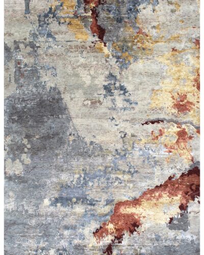 SRN_27 SILVER MULTI HAND KNOTTED RUGS