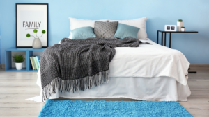 Read more about the article Blue Bliss: Transform Your Bedroom with Stunning Blue Color Rugs