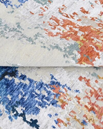 RD_19 SILVER MULTI HAND KNOTTED RUGS