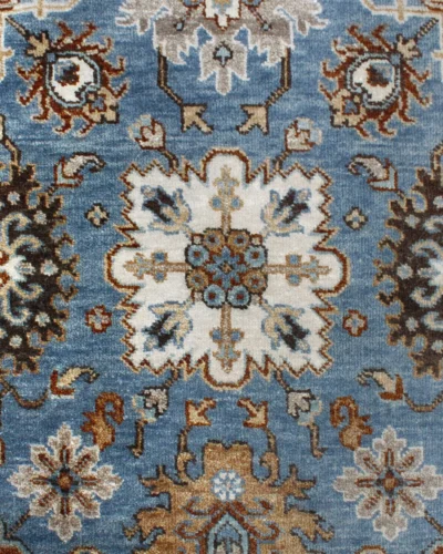 6159_M.BLUE IVORY HANDKNOTTED WOOL RUGS
