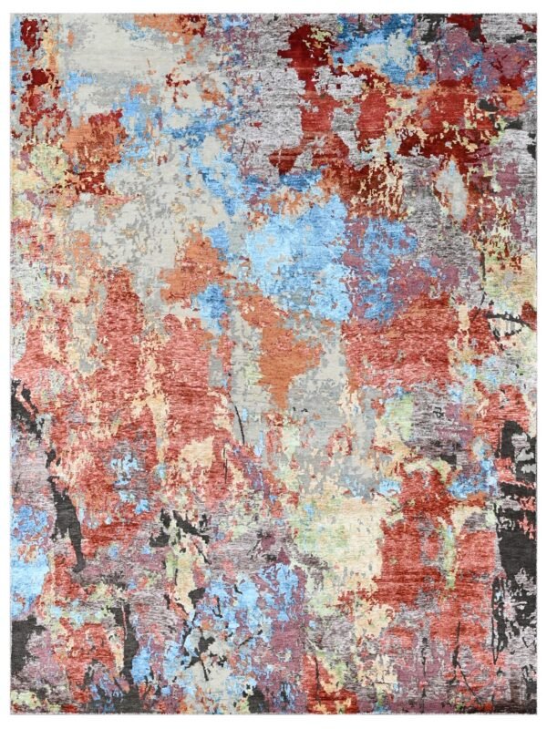 RD_177 SILVER RED BROWN RUGS