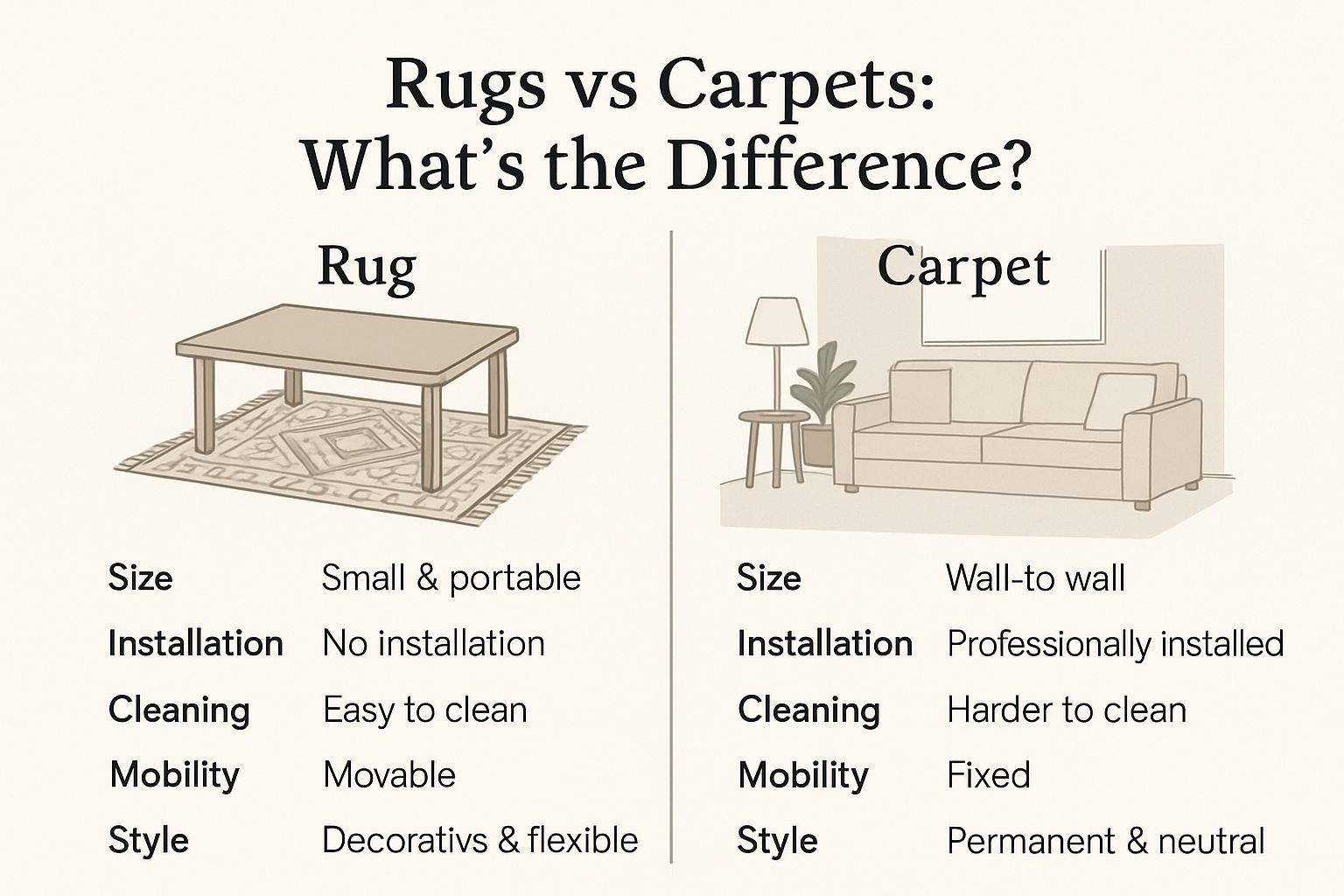 Read more about the article How Rugs and Carpet Both Are Different from Each Other: A Complete Guide