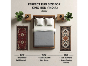 Read more about the article Perfect Rug Size for a King Bed in India – Your Complete Guide