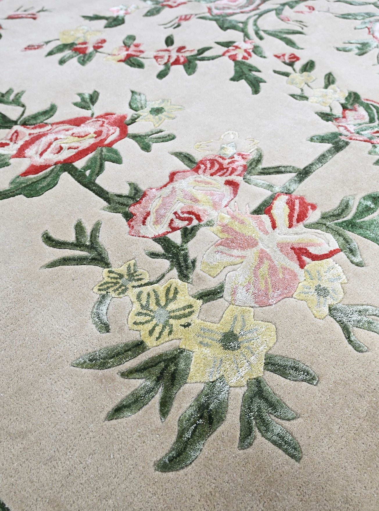 TFTA_107 BEIGE GREEN RUGS - Image 4