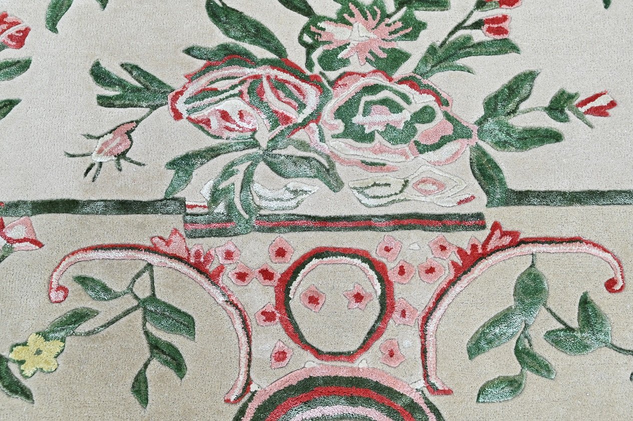 TFTA_107 BEIGE GREEN RUGS - Image 2