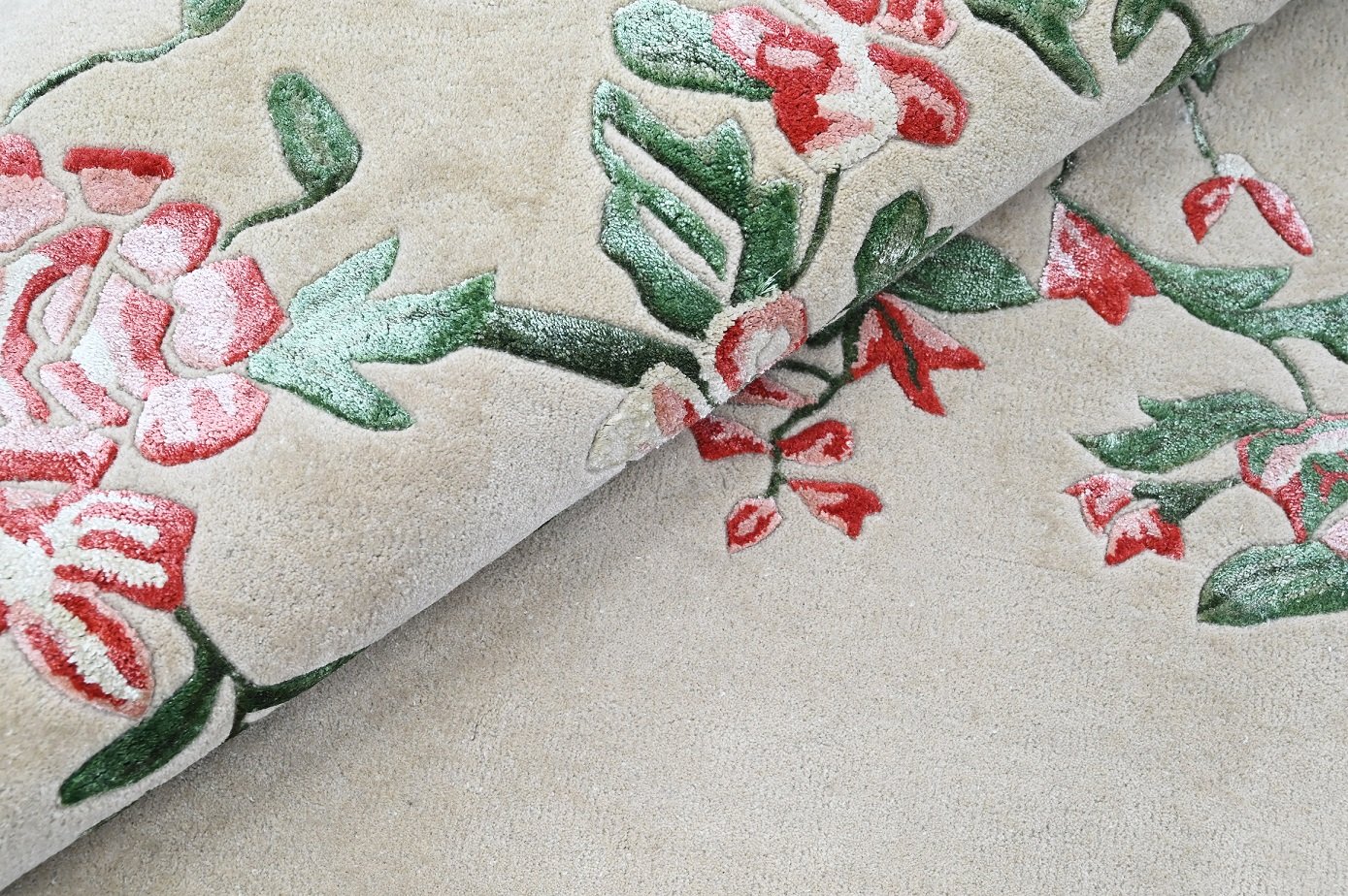 TFTA_107 BEIGE GREEN RUGS - Image 3